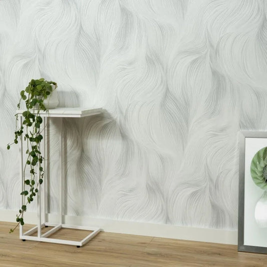 Wallpaper  -  Erismann Waves of Light Geometric Metallic Grey Wallpaper - 10522-31  -  60484803