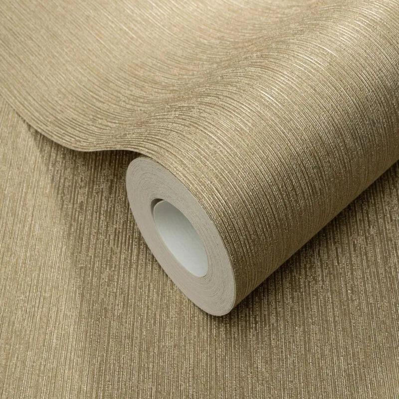 Wallpaper  -  Erismann Soft Loom Plain Gold Metallic Wallpaper - 10542-30  -  60484851
