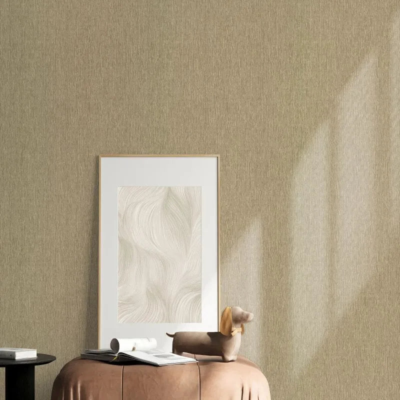 Wallpaper  -  Erismann Soft Loom Plain Gold Metallic Wallpaper - 10542-30  -  60484851
