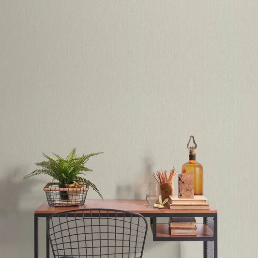 Wallpaper  -  Erismann Soft Loom Textured Plain Light Taupe - 10542-38  -  60484857