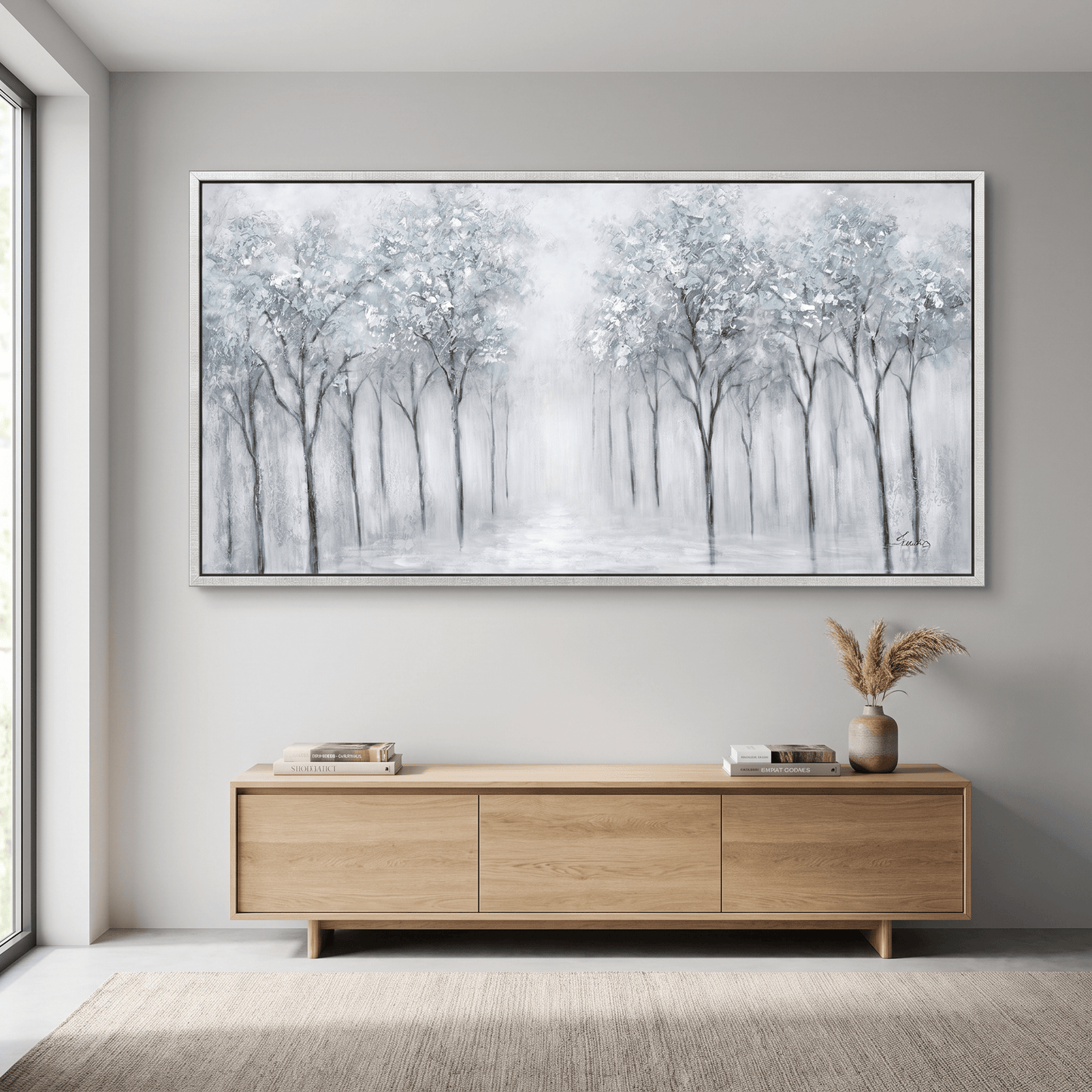 Pictures  -  10679 Canvas Painting Silver Frame - 140 x 70cm  -  60485768