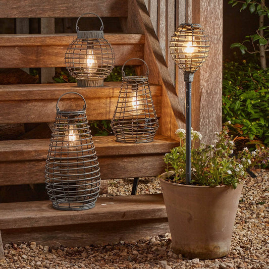 Homeware  -  Lumina Faux Rattan Stake Light - Slate  -  60014101
