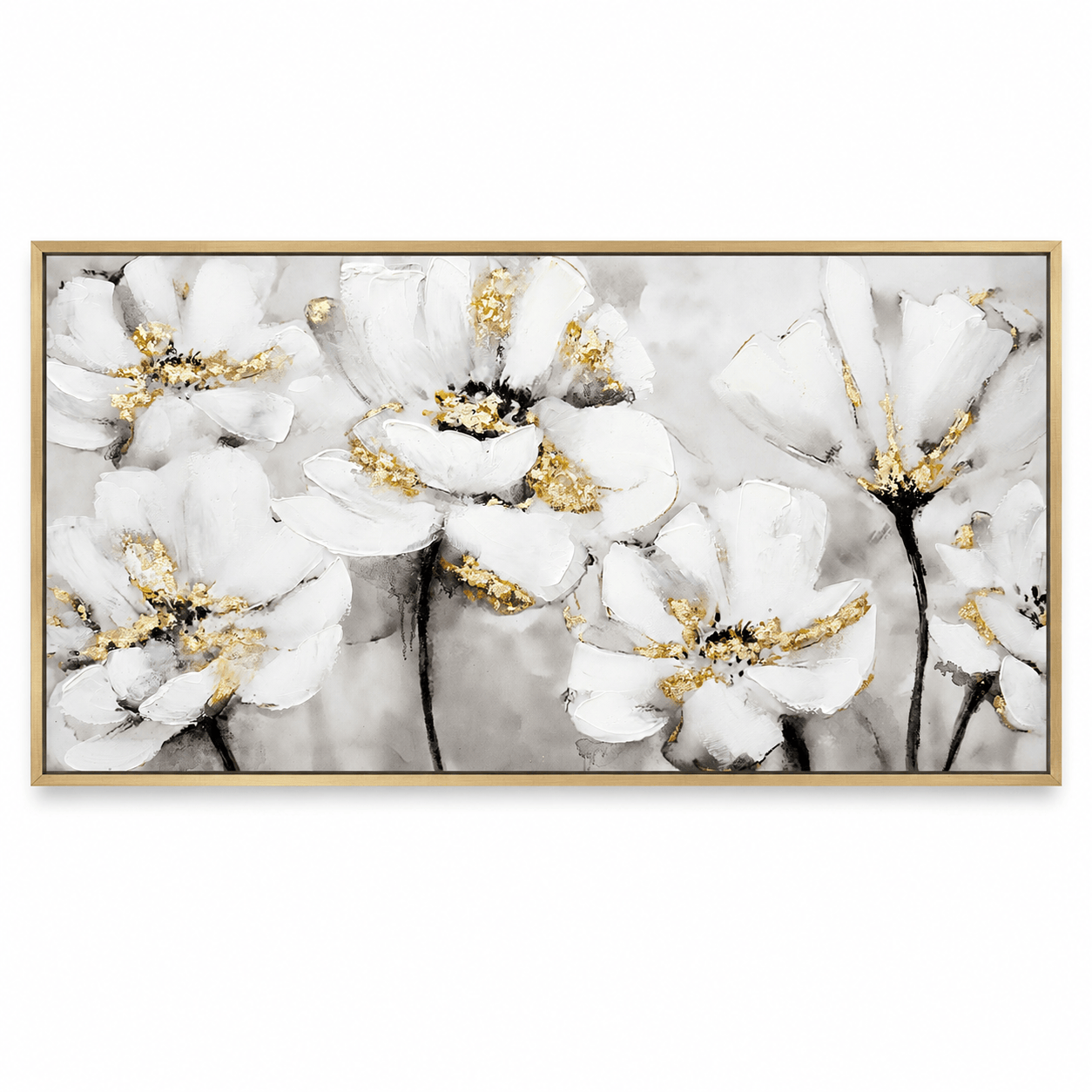Pictures  -  10853 Canvas Painting Gold Frame - 140 x 70cm  -  60485769