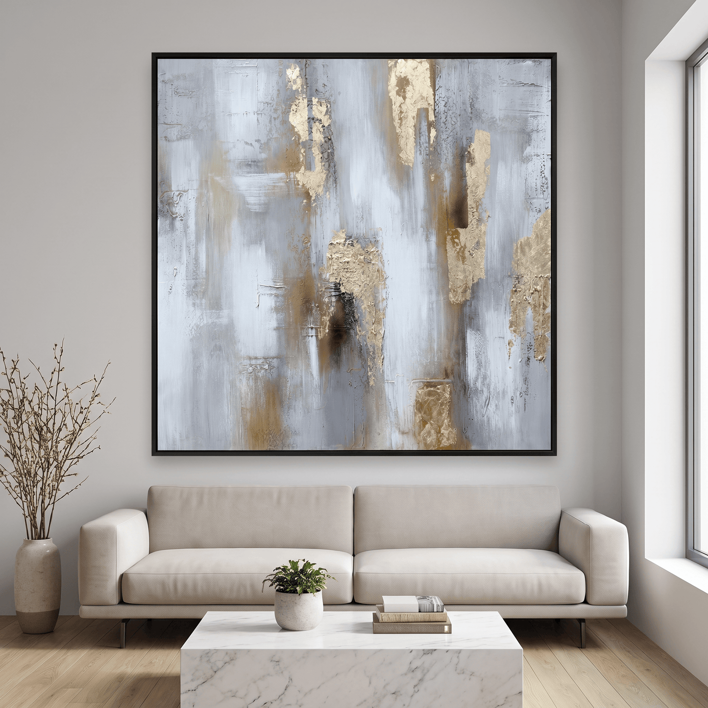 Pictures  -  10858 Canvas Painting Black Frame - 100 x 100cm  -  60485770