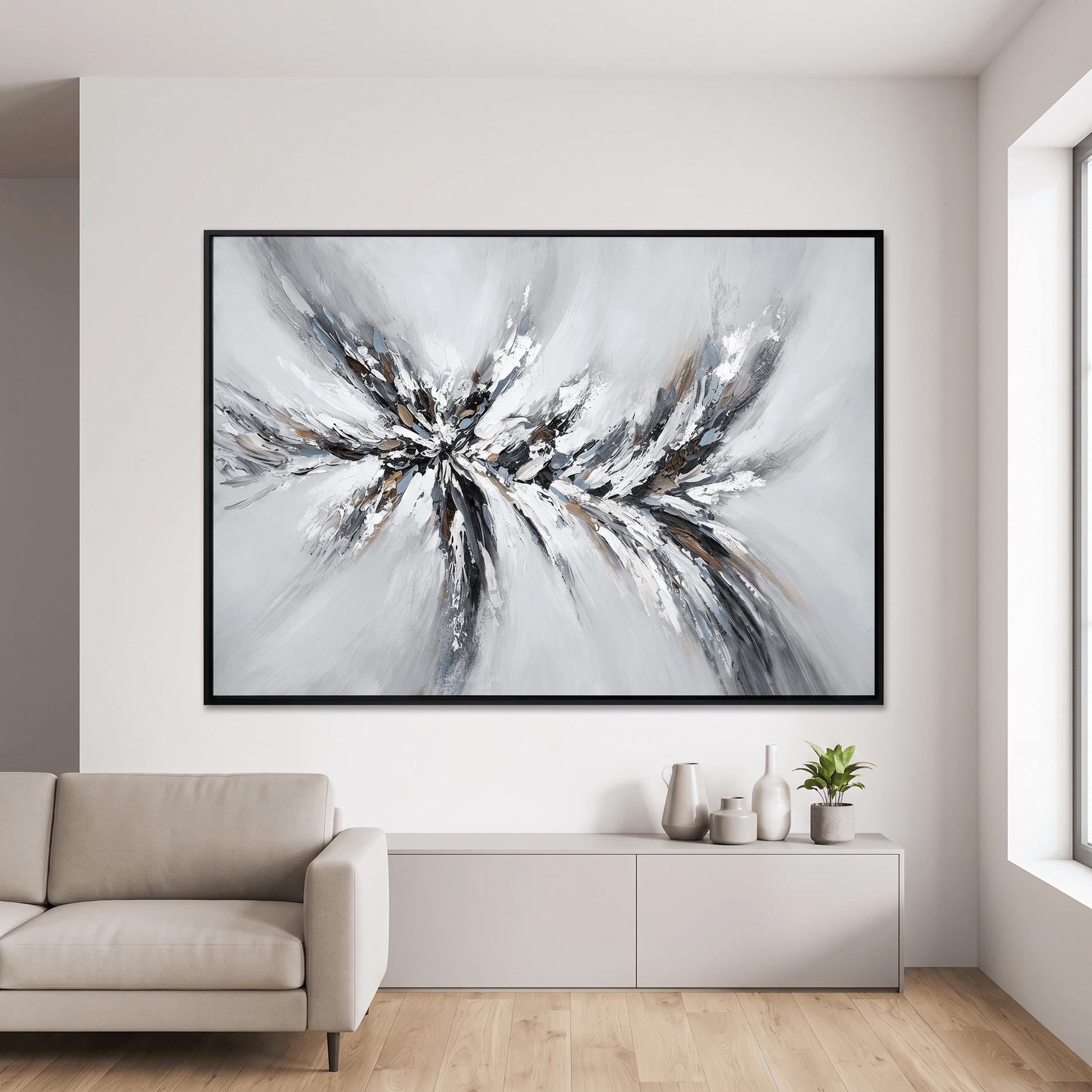 Pictures  -  10866 Canvas Painting Black Frame - 120 x 80cm  -  60485771