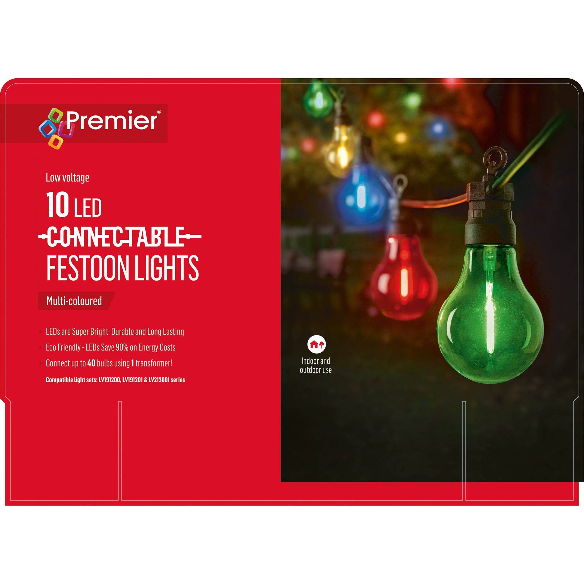 - 10 Multicoloured Connectable Festoon Lights -  60008746
