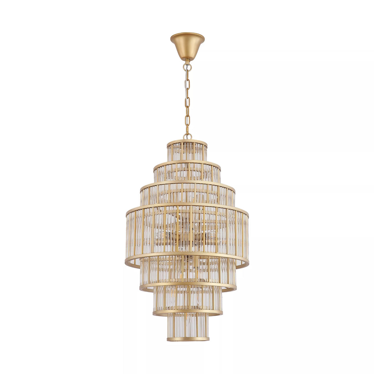 14 Light Pendant Ceiling Light - Gold