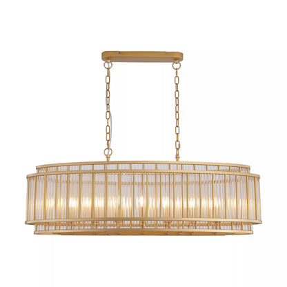 16 Light Oval Pendant Ceiling Light - Gold