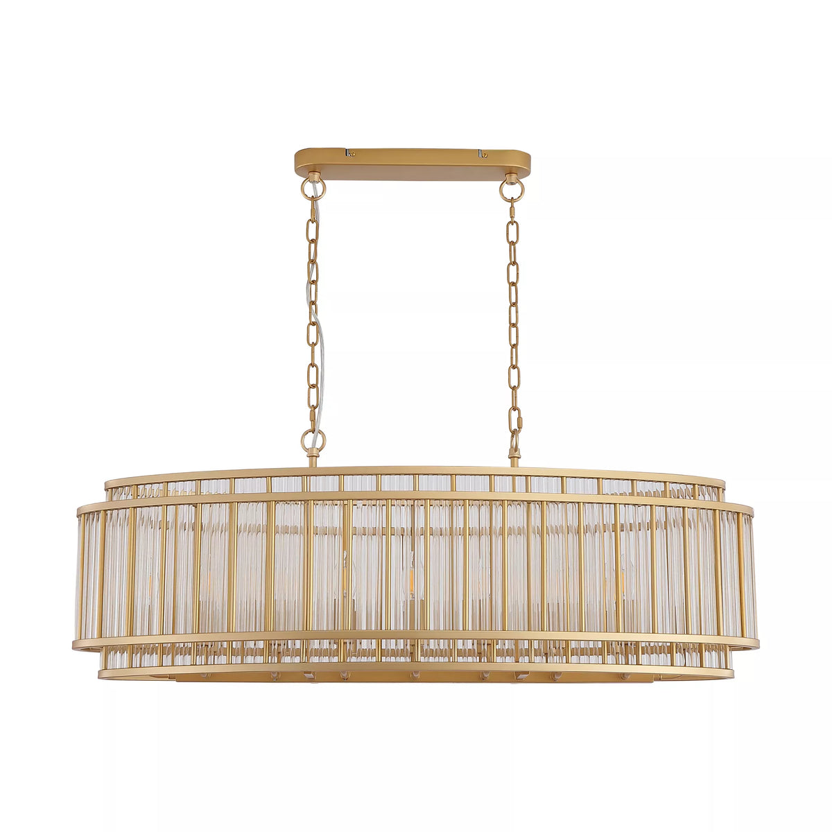 16 Light Oval Pendant Ceiling Light - Gold