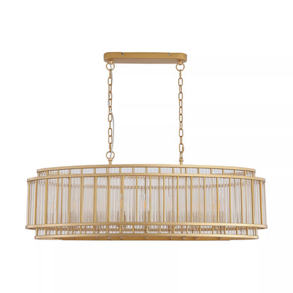 16 Light Oval Pendant Ceiling Light - Gold