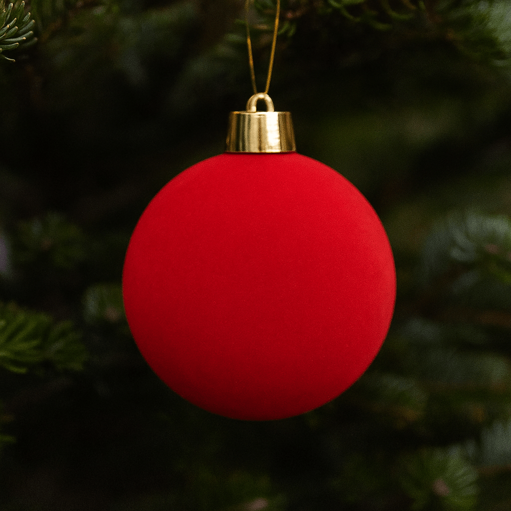 Christmas  -  Red Velvet Ball Christmas Decoration - 20cm  -  60483923