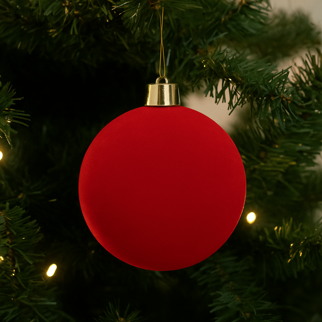 Christmas  -  Red Velvet Ball Christmas Decoration - 20cm  -  60483923