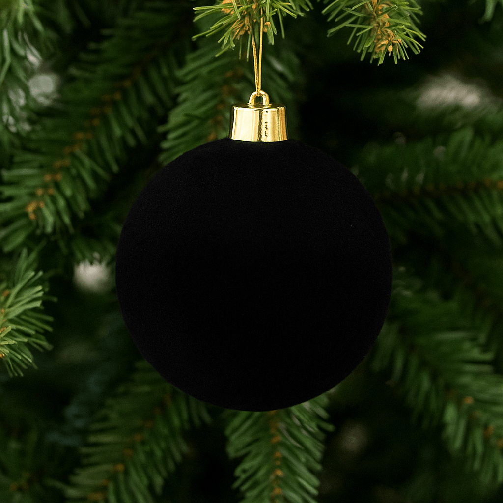 Christmas  -  Black Velvet Ball Christmas Decoration - 20cm  -  60483924