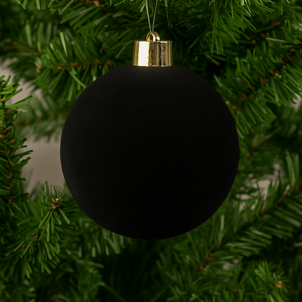 Christmas  -  Black Velvet Ball Christmas Decoration - 20cm  -  60483924