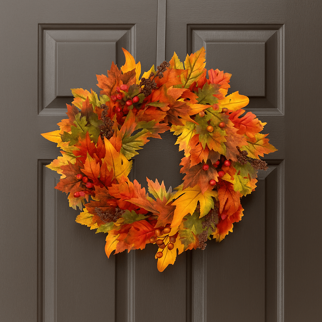 Homeware  -  Autumn Maple Leaf Wreath - 61cm  -  60450868