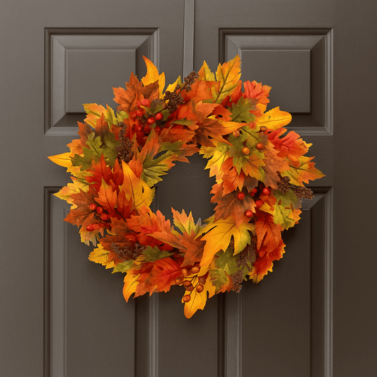 Homeware  -  Autumn Maple Leaf Wreath - 61cm  -  60450868