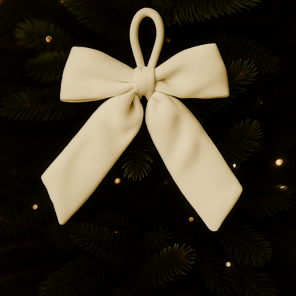 Christmas  -  White Velvet Bow - 30 x 50cm  -  60484059