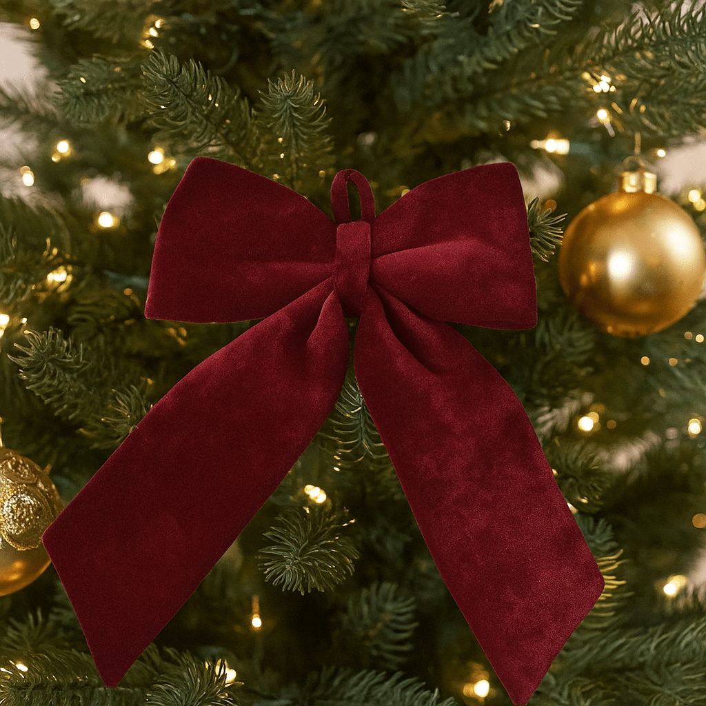 Christmas  -  Burgundy Velvet Bow - 50 x 60cm  -  60484055