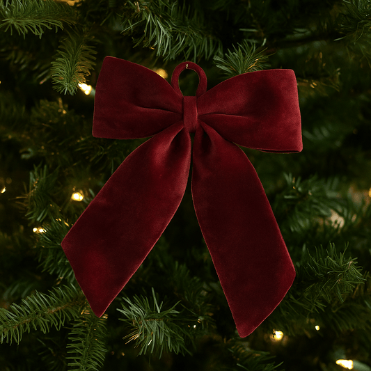 Christmas  -  Burgundy Velvet Bow - 30 x 50cm  -  60484056