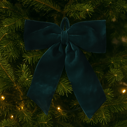 Christmas  -  Dark Green Velvet Bow - 50 x 60cm  -  60484061