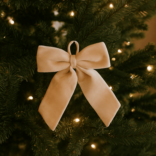 Christmas  -  Cream Velvet Bow - 20 x 30cm  -  60484072