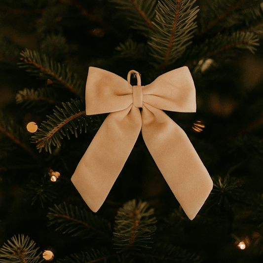 Christmas  -  Cream Velvet Bow - 30 x 50cm  -  60484071