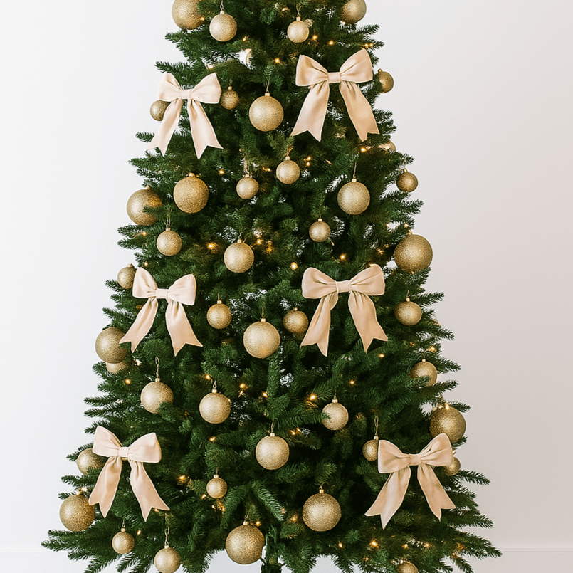 Christmas  -  Cream 15cm Velvet Bows - Pack of 6  -  60484079