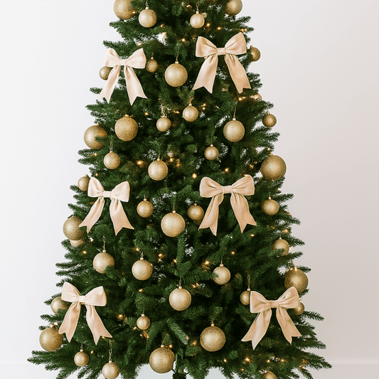 Christmas  -  Cream 15cm Velvet Bows - Pack of 6  -  60484079