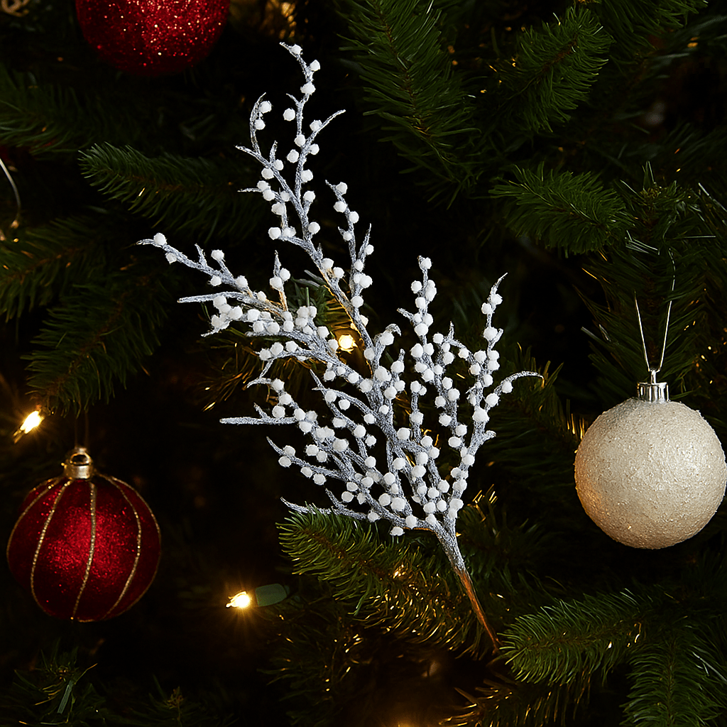 Christmas  -  Cream Berry Spray - 58cm  -  60011516