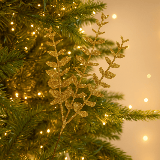Christmas  -  Gold Glitter Eucalyptus - 27cm  -  60012339