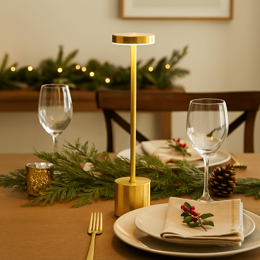 Lights  -  Gold Table Lamp - 8 x 34cm  -  60483930