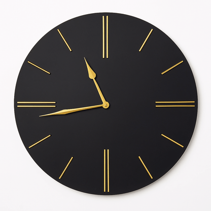 Homeware  -  Black & Gold Wall Clock - 50cm  -  60215086