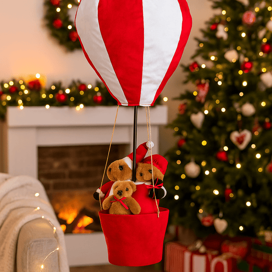 Christmas  -  Hot Air Balloon With Bears Christmas Decoration - 98cm  -  60012394