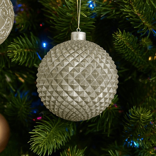 Christmas  -  Pewter Spike Christmas Bauble - 13cm  -  60006762