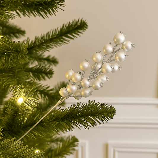 Christmas  -  White Berry Bunch Stem - 65cm  -  60483982