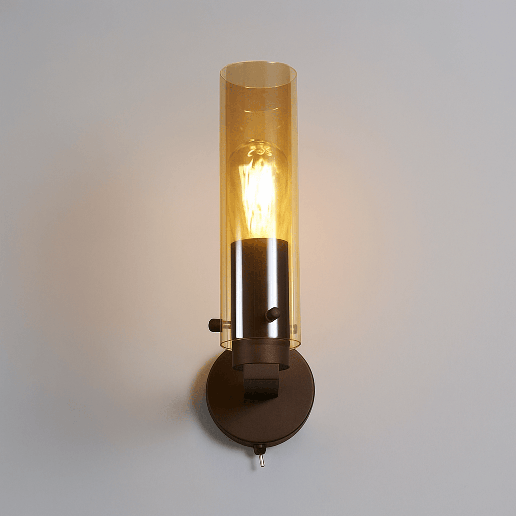 Lights  -  Ferrara Wall Light - Mocha Metal & Amber Glass  -  60484717