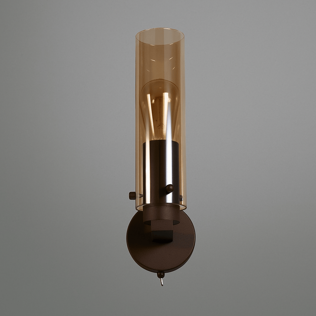 Lights  -  Ferrara Wall Light - Mocha Metal & Amber Glass  -  60484717