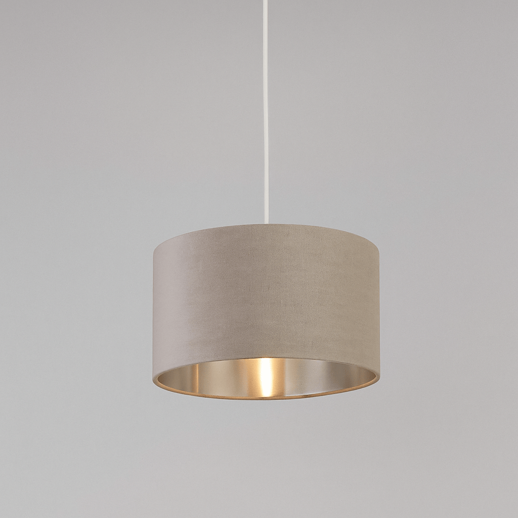 Lights  -  Forli Light Grey Velvet Light Shade - 38cm  -  60006154