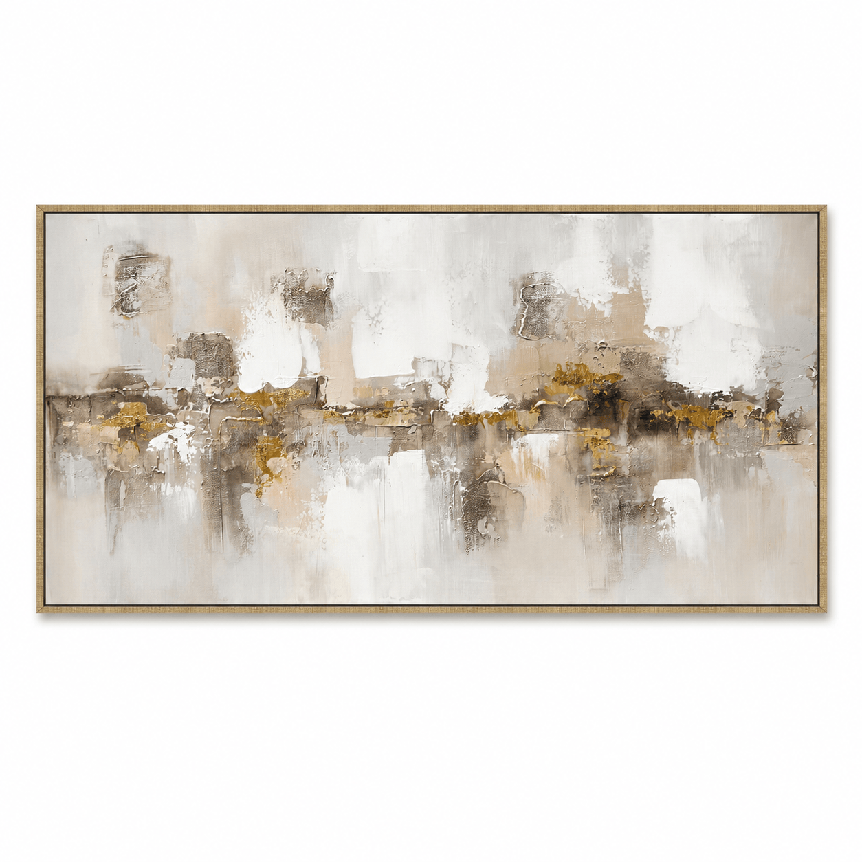 Pictures  -  20403 Canvas Painting Champagne Gold Frame - 140 x 70cm  -  60485762