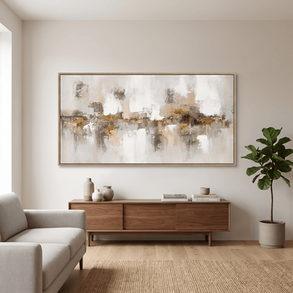Pictures  -  20403 Canvas Painting Champagne Gold Frame - 140 x 70cm  -  60485762