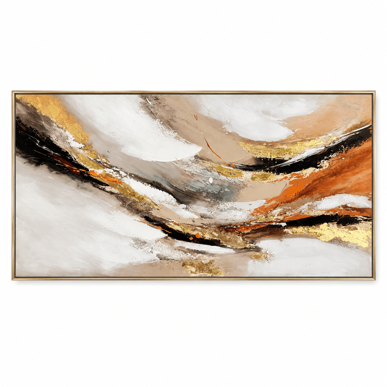 Pictures  -  20426 Canvas Painting Champagne Gold Frame - 150 x 75cm  -  60485763