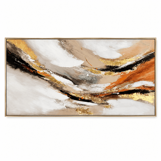 Pictures  -  20426 Canvas Painting Champagne Gold Frame - 150 x 75cm  -  60485763
