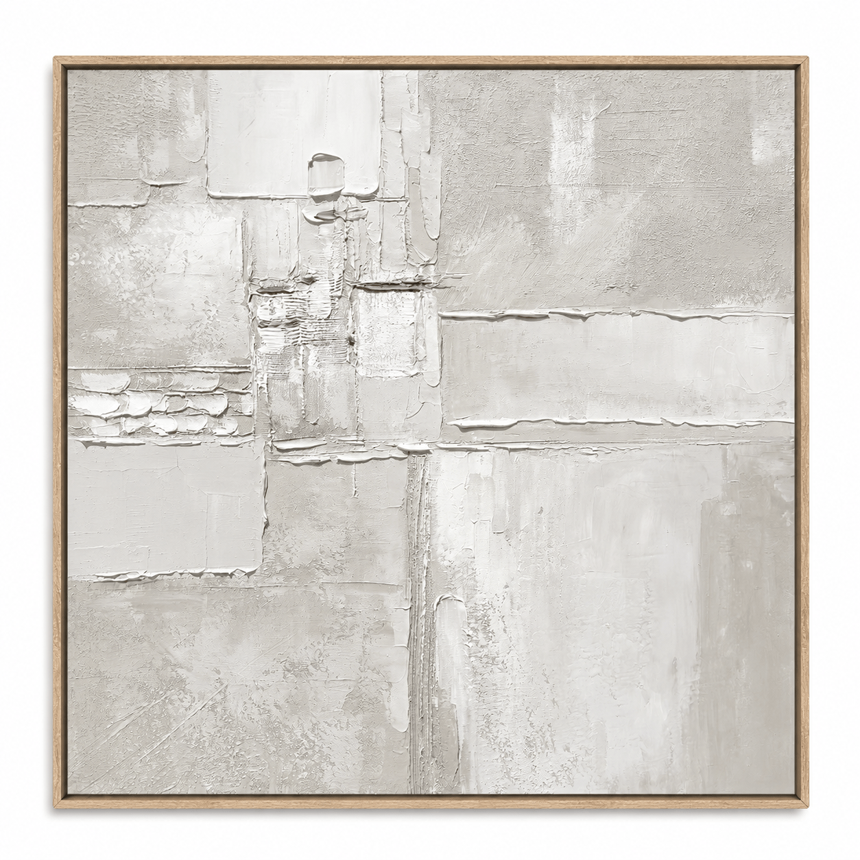 Pictures  -  20767 Canvas Painting Light Wood Frame - 100 x 100cm  -  60485776