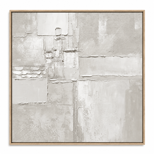 Pictures  -  20767 Canvas Painting Light Wood Frame - 100 x 100cm  -  60485776