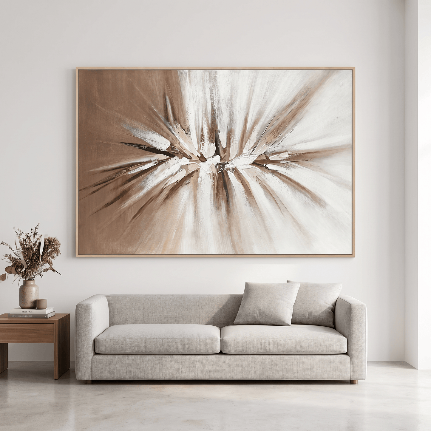 Pictures  -  21103 Canvas Painting Light Wood Frame - 120 x 80cm  -  60485780