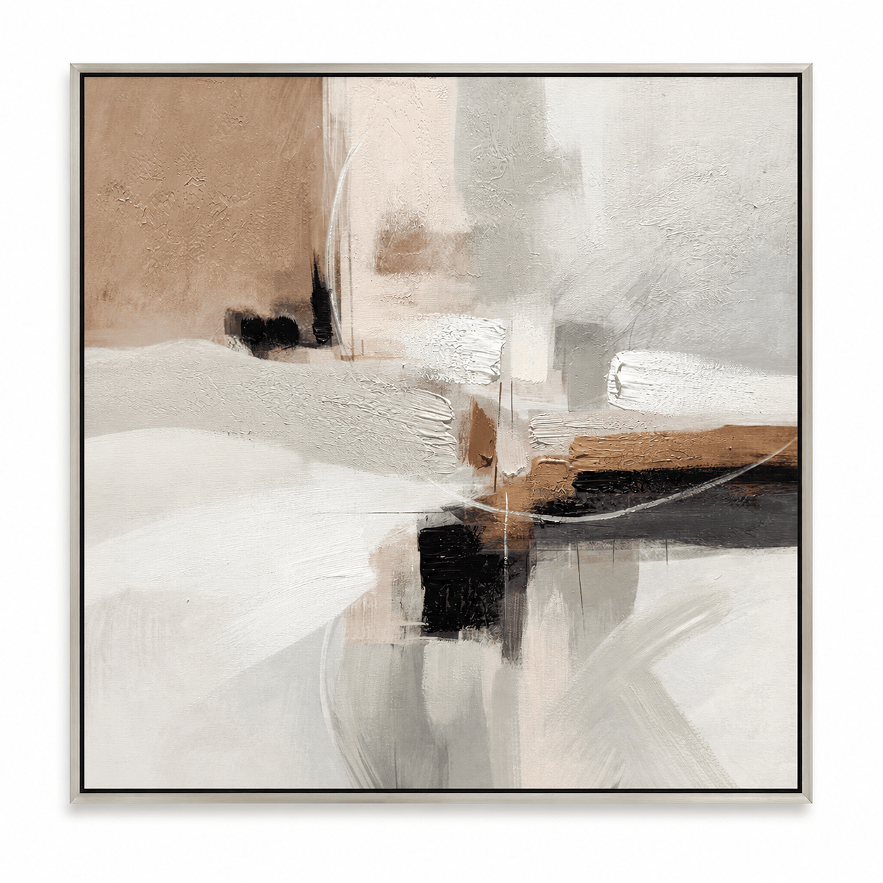 Pictures  -  21194 Canvas Painting Silver Frame - 80 x 80cm  -  60485781