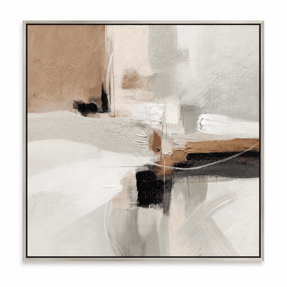 Pictures  -  21194 Canvas Painting Silver Frame - 80 x 80cm  -  60485781