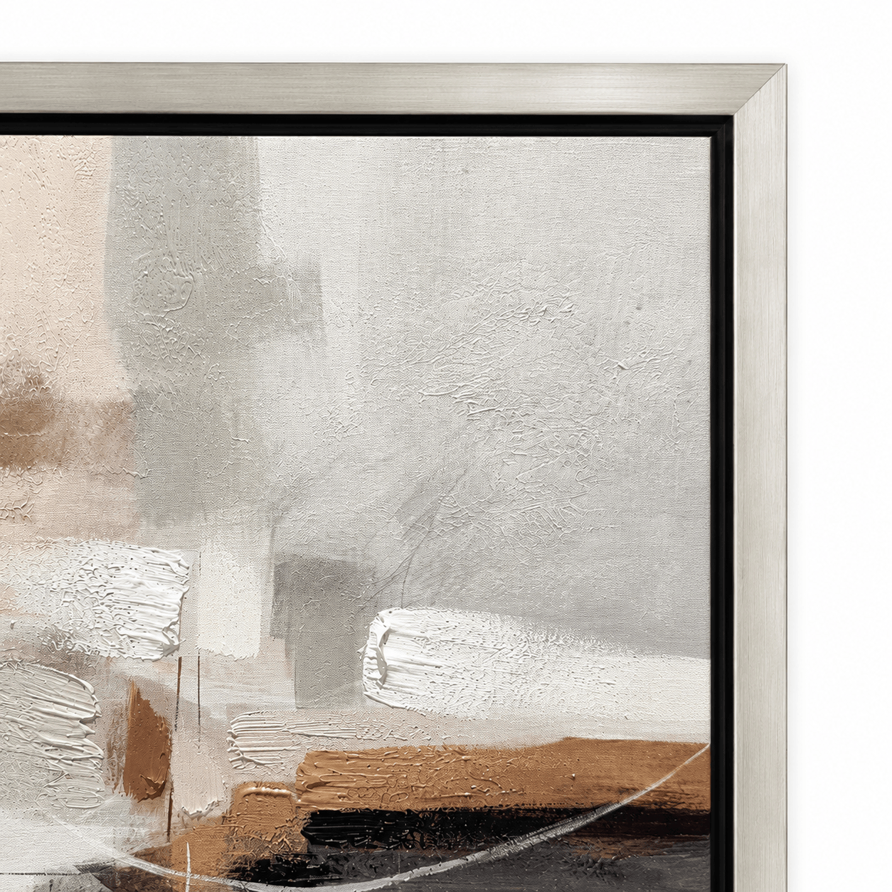 Pictures  -  21194 Canvas Painting Silver Frame - 80 x 80cm  -  60485781