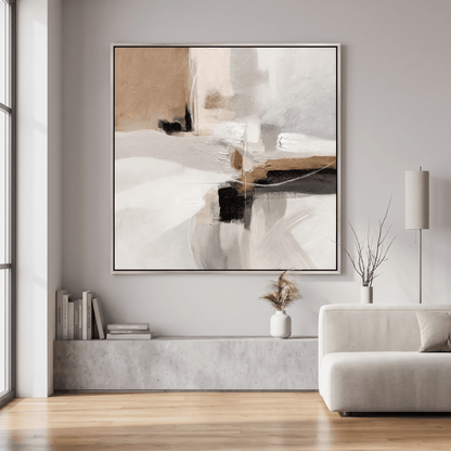 Pictures  -  21194 Canvas Painting Silver Frame - 80 x 80cm  -  60485781