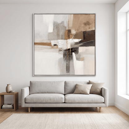 Pictures  -  21195 Canvas Painting Silver Frame - 80 x 80cm  -  60485782